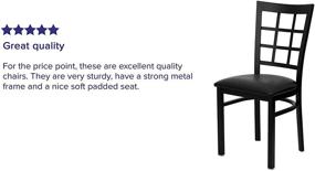 img 2 attached to 🪑 Enhanced SEO: Flash Furniture HERCULES Series Black Window Back Metal Restaurant Chair - Black Vinyl Seat