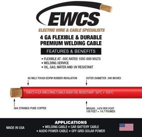 img 2 attached to 🔌 EWCS 4 Gauge Premium Extra Flexible Welding Cable 600 Volt - Red - 10 Feet - Made in the USA: Superior Quality Welding Cable for Efficient Welding Projects