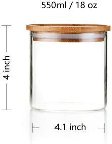 img 2 attached to 🍯 Sweejar Glass Food Storage Jars with Lids (18 OZ) - Airtight Canisters for Kitchen, Bamboo Lid Containers for Tea, Coffee, Spice, and More (18 oz)