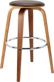 img 2 attached to Stylish and Convenient Armen Living Harbor Mid-Century Swivel Backless Barstool, 26-inch, Brown