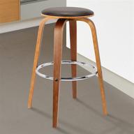 stylish and convenient armen living harbor mid-century swivel backless barstool, 26-inch, brown logo