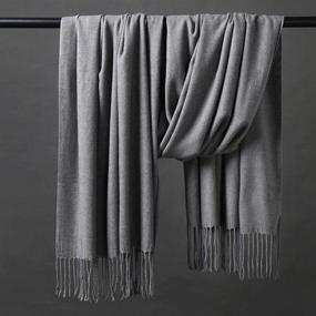 img 2 attached to 💎 Luxurious Womens Thick Cashmere Pashmina Shawl: Essential Women's Accessory