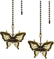 🦋✨ hyamass vintage butterfly pendant ceiling fan danglers: unique fan pulls with ball chain extender (bronze) - set of 2 логотип