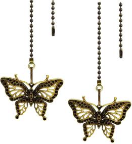 img 4 attached to 🦋✨ Hyamass Vintage Butterfly Pendant Ceiling Fan Danglers: Unique Fan Pulls with Ball Chain Extender (Bronze) - Set of 2