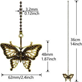 img 3 attached to 🦋✨ Hyamass Vintage Butterfly Pendant Ceiling Fan Danglers: Unique Fan Pulls with Ball Chain Extender (Bronze) - Set of 2