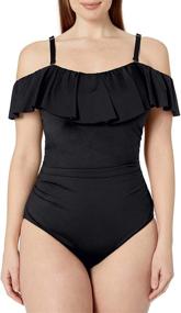 img 1 attached to Blanca Ruffled Bandeau Swimsuit Opulance