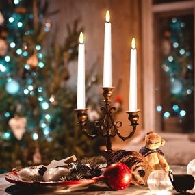 img 3 attached to 🕯️ 8 Inch Christmas LED Flameless Taper Candles with Timer - 6 Pack, Warm White Flickering Window Candles - Battery Operated, Remote Control, Realistic Dancing 3D Flame - Perfect for Dinner Home Decorations!