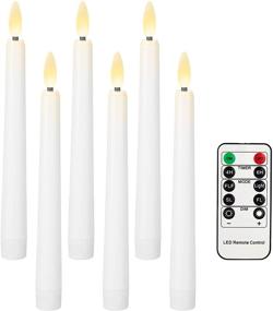 img 4 attached to 🕯️ 8 Inch Christmas LED Flameless Taper Candles with Timer - 6 Pack, Warm White Flickering Window Candles - Battery Operated, Remote Control, Realistic Dancing 3D Flame - Perfect for Dinner Home Decorations!