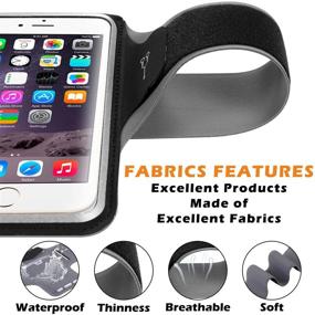 img 3 attached to YORJA Sweat-Resistant Armband Cell Phone Running Holder for iPhone X/8/7/6/6s & Galaxy S7/S6/S5 - Sports Arm Band Case for Jogging, Workout, Hiking, Gym - Key Slot, Card & Money Pocket (Black)