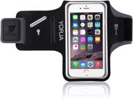 yorja sweat-resistant armband cell phone running holder for iphone x/8/7/6/6s & galaxy s7/s6/s5 - sports arm band case for jogging, workout, hiking, gym - key slot, card & money pocket (black) logo