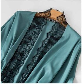 img 2 attached to 👗 SAPJON Women's 4-Piece Silk Satin Pajama Set: Cami Top, Nightgown, Lace Sleepwear Robe Sets, Sexy Nightdress with Chest Pads