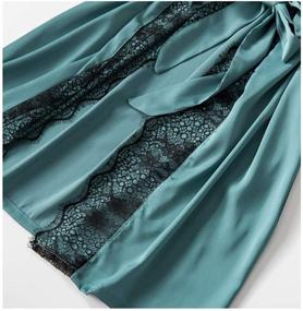 img 1 attached to 👗 SAPJON Women's 4-Piece Silk Satin Pajama Set: Cami Top, Nightgown, Lace Sleepwear Robe Sets, Sexy Nightdress with Chest Pads