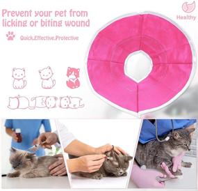 img 1 attached to 🐱 Tondiamo Adjustable Cat Cone Collar - Soft Recovery Cone for Cats, Healing Wound Protection, 2-Piece Set