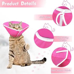 img 2 attached to 🐱 Tondiamo Adjustable Cat Cone Collar - Soft Recovery Cone for Cats, Healing Wound Protection, 2-Piece Set