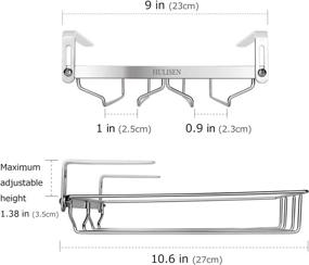 img 3 attached to 🍷 HULISEN Adjustable Wine Glass Rack Under Cabinet: 2-Row Stemware Storage Solution for Kitchen & Bar