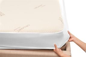 img 4 attached to 🌿 Organic Memory Foam Mattress Protector: Eco-Friendly Greenshield Water Resistance, Kool-Flow Breathable Fabric - Queen Size, All USA Made