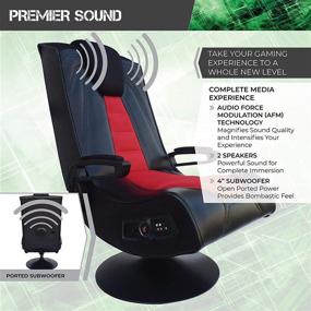 img 1 attached to 🎮 ACE Casual 5149201 Pedestal Extreme III Gaming Chair: Wireless Audio, Foldable Design, 2 Speaker System - Black/Red
