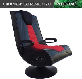 img 3 attached to 🎮 ACE Casual 5149201 Pedestal Extreme III Gaming Chair: Wireless Audio, Foldable Design, 2 Speaker System - Black/Red