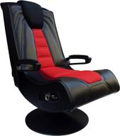 🎮 ace casual 5149201 pedestal extreme iii gaming chair: wireless audio, foldable design, 2 speaker system - black/red logo