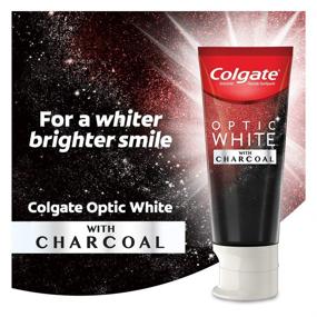 img 3 attached to Colgate Optic White Charcoal Toothpaste: Ultimate Teeth Whitening with Fluoride - Cool Mint (2 Pack, 4.2 oz Each)