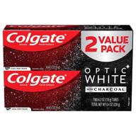 colgate optic white charcoal toothpaste: ultimate teeth whitening with fluoride - cool mint (2 pack, 4.2 oz each) logo