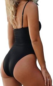 img 3 attached to 🩱 Roevite Women's Basic Adjustable Strap Padded Sport One-Piece Swimsuit Bathing Suit: Stay stylish and comfortable in the water!