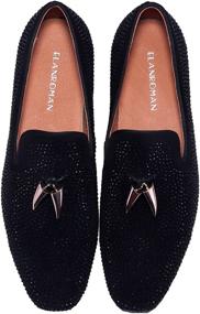 img 4 attached to ELANROMAN Loafer Leather Butterfly Wedding Men's Shoes and Loafers & Slip-Ons