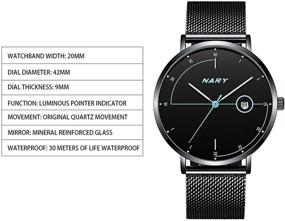 img 2 attached to 🕶️ Men's Stainless Steel Minimalist Analog Wrist Watches for Fashion