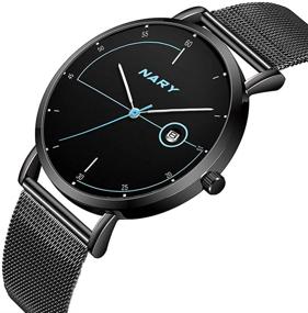 img 4 attached to 🕶️ Men's Stainless Steel Minimalist Analog Wrist Watches for Fashion