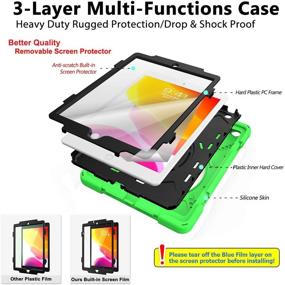 img 3 attached to IPad 8Th 7Th Generation Case For Kids [Built-In Screen Protector]
