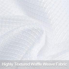 img 1 attached to 🏠 IdealHouse White Tier Curtains: Waffle Woven Window Curtains for Cafe, Bathroom, Kitchen, and Kids Bedroom - 2 Panels, 30Inch Wide by 36Inch Long