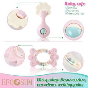 img 2 attached to 👶 10PCS Baby Rattles Teether Set by EFOSHM - Grasping Grab Toy, Spin Shaking Bell, Sensory Teether Rattle - BPA-Free, Boiled Disinfection - Perfect for Infant, Newborn, Baby, Toddler