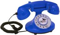 opis funkyfon cable: rotary dial disc telephone in the sinuous style of the 1920s with modern electronic bell (blue) logo