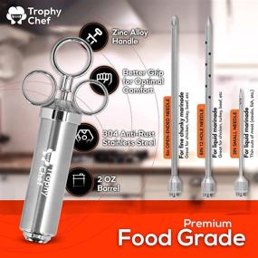 img 1 attached to 🍖 Premium Stainless Steel Meat Injectors for Smoking - Professional Turkey Injector Syringe Kit with Case - Enhance Flavors with Precise Marinade Injections - Ideal for Brisket, Turkey, and BBQ