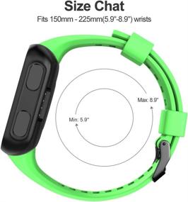 img 2 attached to 👌 Meifox Green Silicone Replacement Bands for Garmin Forerunner 35 Watch - Compatible and High-Quality