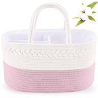abenkle pink girls’ baby diaper caddy organizer: a must-have nursery basket for changing table and car logo