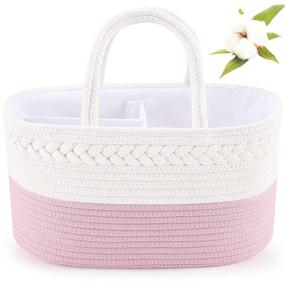 img 4 attached to Розовая детская сумка для пеленания девочек ABenkle: незаменимый корзину для пеленального столика и машины.
