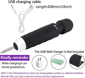 img 2 attached to 💆 Cordless Waterproof Personal Wand Massager - Mini Magic Handheld | Rechargeable with 20 Patterns & 8 Speeds | Ideal for Women & Men | Perfect for Muscle Recovery, Tension Relief, Back & Shoulder Soreness | Quiet & Powerful | Muscle Kneading Technology