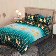 🌈 a nice night gold metallic geometric marble foil print glitter bedding sets: green queen 88"x88" - tie dye style microfiber quilts for all-season bed comfort logo