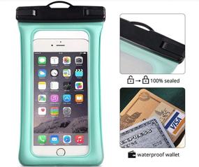 img 2 attached to 💦 TeaTronics Floating Waterproof Case: Premium IPX8 Waterproof Phone Pouch - Protect Your Smartphone up to 6.5" from Water Damage with TPU Clear Dry Bag (Blue-Green)