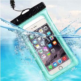 img 3 attached to 💦 TeaTronics Floating Waterproof Case: Premium IPX8 Waterproof Phone Pouch - Protect Your Smartphone up to 6.5" from Water Damage with TPU Clear Dry Bag (Blue-Green)