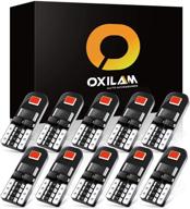 🔴 oxilam 194 led bulbs - super bright red leds with high power chipsets - 168, 2825, t10 led bulbs replacement for car dome map door courtesy license plate lights, interior lights (pack of 10) logo