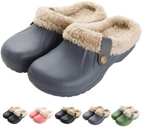 img 4 attached to Stay Warm and Safe: Innovative Non-Slip Winter Slippers for Outdoor Garden Men's Shoes - Mules & Clogs