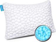 охлаждающие подушки для сна: облегчение боли в шее, регулируемая подушка из измельченной памяти для спящих на спине / боку, гипоаллергенная бамбуковая подушка с съемным чехлом - поддерживающая и пушистая логотип