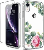 🌸 giika iphone xr case: clear heavy duty floral design with screen protector – shockproof protection for women and girls logo