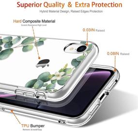 img 1 attached to 🌸 GiiKa iPhone XR Case: Clear Heavy Duty Floral Design with Screen Protector – Shockproof Protection for Women and Girls