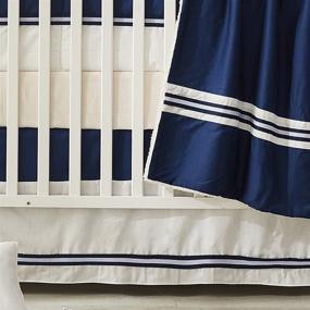 img 2 attached to 👶 Navy Blue Crib Bedding Set for Boys - Brandream | American Flag Patchwork | Blue & White Striped | 100% Cotton Baby Blanket Included