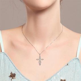 img 3 attached to Celtic Knot Cross Necklace and Dangle Earrings Set - 925 Sterling Silver Polished Religious Infinity Love Irish Celtics Jewelry for Women and Girls