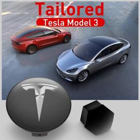 img 2 attached to 🔧 Набор крышек колесных дисков Aero для Tesla Model 3, KFZMAN Крышки гаек Tesla Model 3 с съемником, центральная крышка с логотипом - улучшает заводские колеса Tesla Model 3