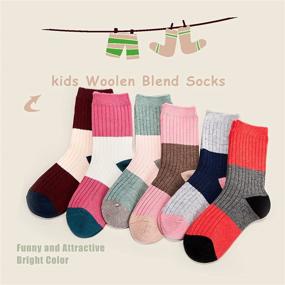 img 3 attached to 🧦 Kids Crew Wool Socks - Seamless Winter Warm Thermal Socks (Pack of 6)